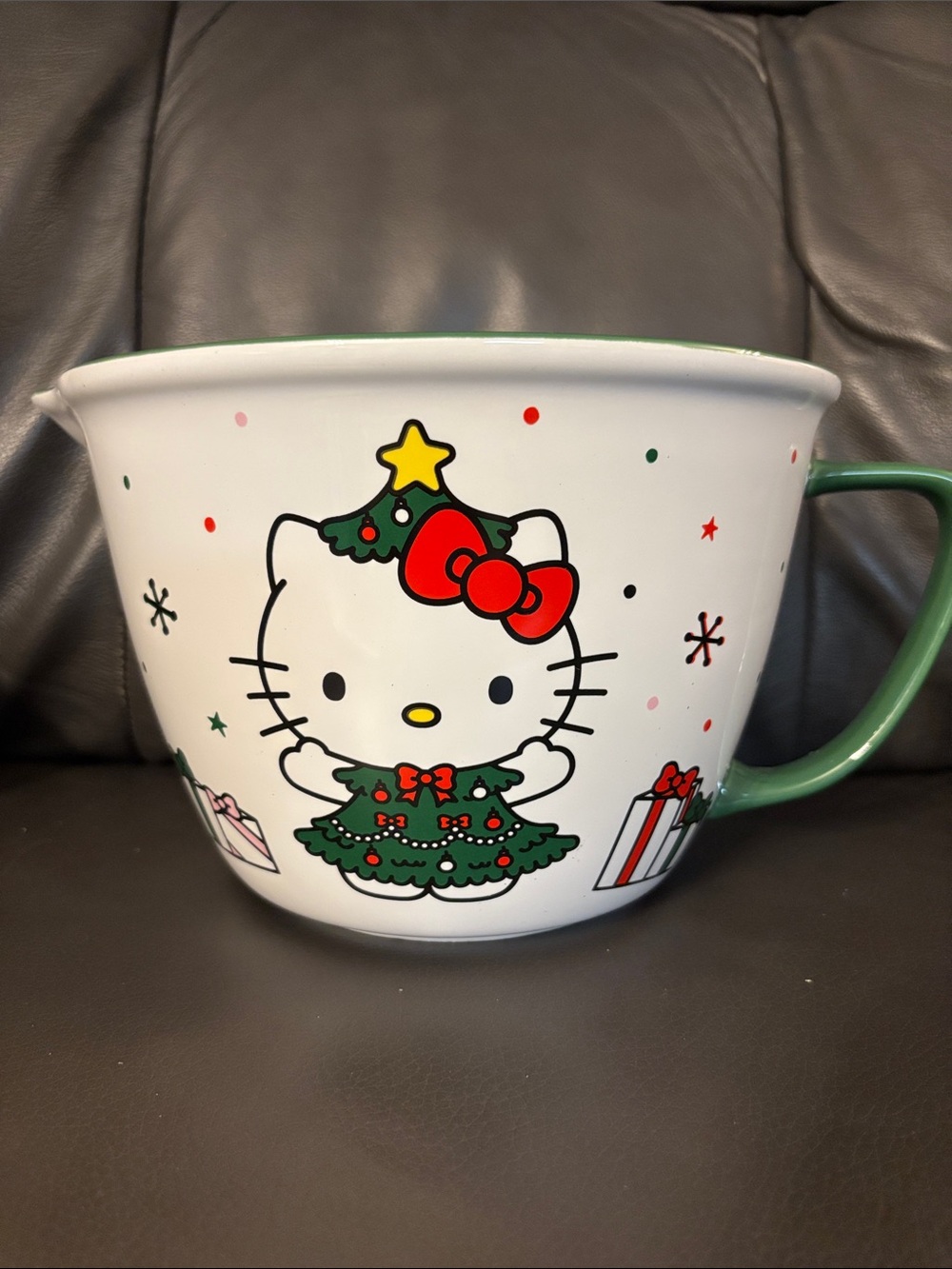 Hello Kitty Holiday Ceramic Bowl - White, Red & Green